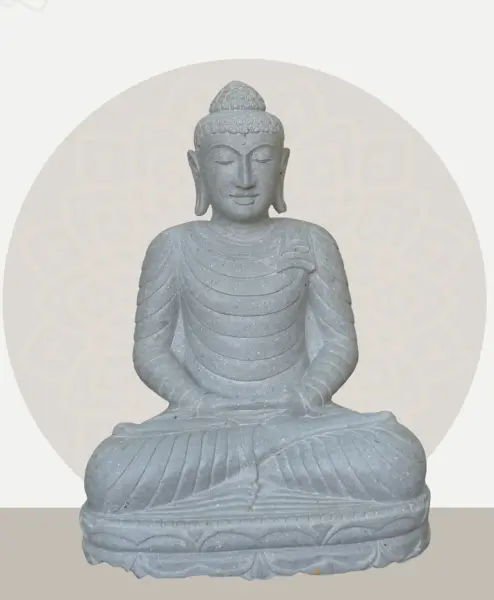 Product image 1 of the product “Seated Buddha made of Riverstone in Dhyana position - gesture of meditation, H. 80cm. ”